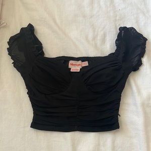 Black Showpo crop top size US 4
